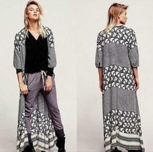 CLEOBELLA Bardot Floral Print Open Front Duster Kimono Jacket S